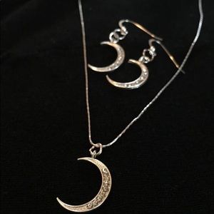 Sterling Silver/Cubic Zirconia Necklace & Earrings